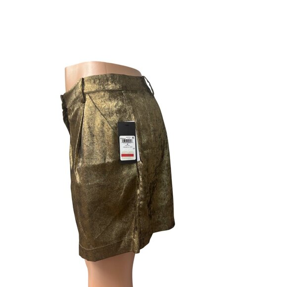 GUESS Topia Metallic Tie-Front Shorts , Gold,  Sz. M- NO BELT - Picture 6 of 14